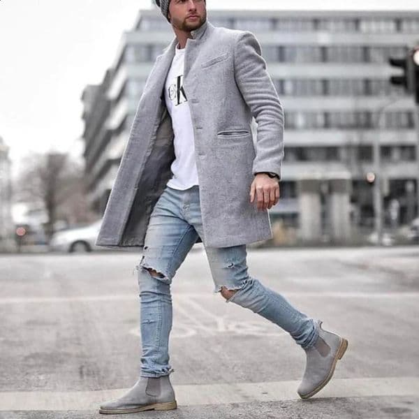 MRMT Mens Windproof Coat Fashion Business Medium length Womens Wool 240827