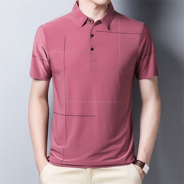 Men's Polos Ymwmhu Slim Striped Polo Shirt Breathable Short Sleeve Men Fashion Business Casual Large Size Polo Shirt Men Short Sleeve Tops 230421