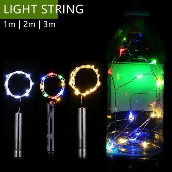 123M LED Wine Bottle Cork Starry Light String Battery Power Supply for Festival Christmas Decoration Copper Wire Night Light W250925