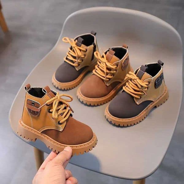 Fashion Single Boots KIDS English Martin Boots Boys Girls Side Zipper Single Boots Kids Casual Shoes Mid Top SneakersXJ250925