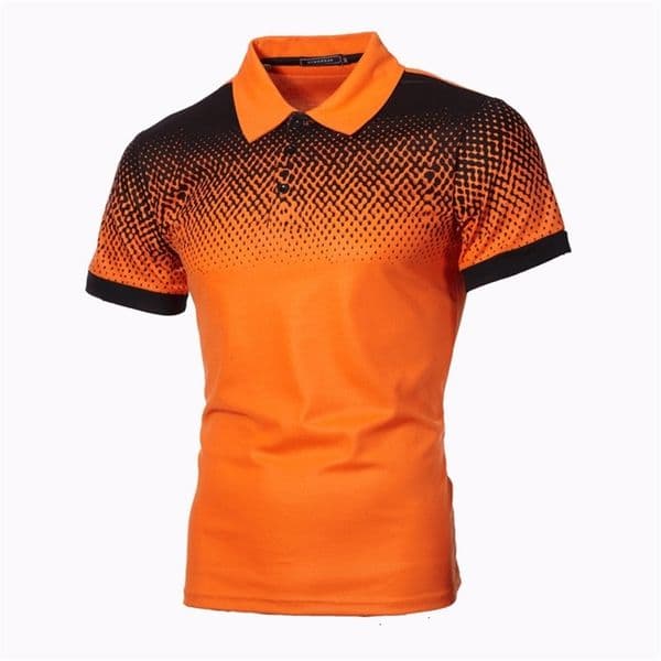 Men's Polos summer men's gradually changing color 3D printed polo T-shirt European and American polo shirt Asian size 230325