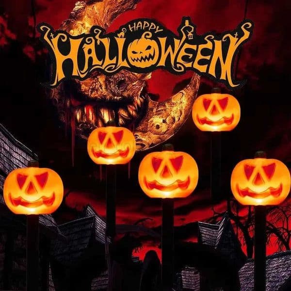 Halloween Jackolantern Solar Charge Lamp Outdoor Waterproof Garden Home Decoration Light Pumpkin Lamp Halloween Accessories Z250925