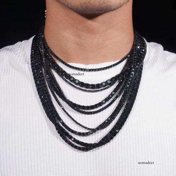 Hip Hop Jewelry Sterling Sier Fashion Necklaces 2mm 3mm 4mm 5mm 6.5mm Iced Out VVS Moissanite Tennis Chain Necklace