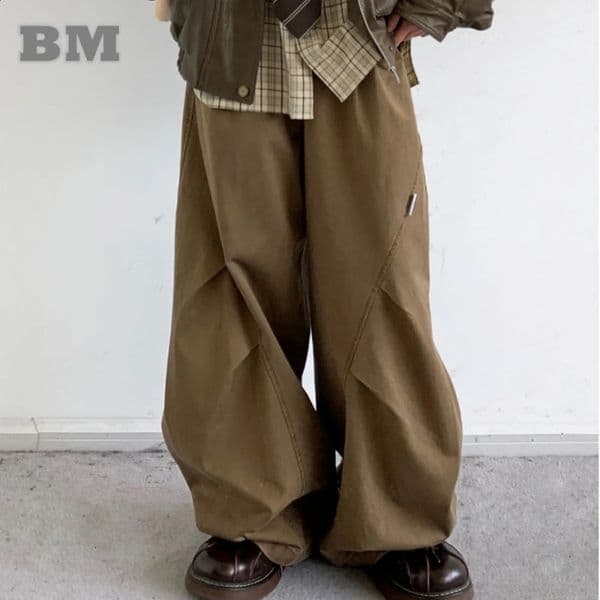 American trend pure cotton casual cargo pants mens womens clothing Korean fashion couple bag hiphop Trouser unisex 240827
