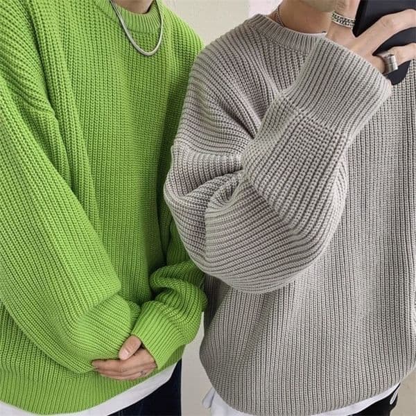 Men's Sweaters Sweaters Men Crewneck Pure Color Knitted Sweaters Autumn Winter Casual Pullover Streetwear Basic Color Sweater Jumper Male 230808