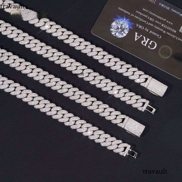Moissanite Cuban Necklaces - Sier Waterproof Jewelry Manufacturer 100+ Chain Designs Custom Length 7-24