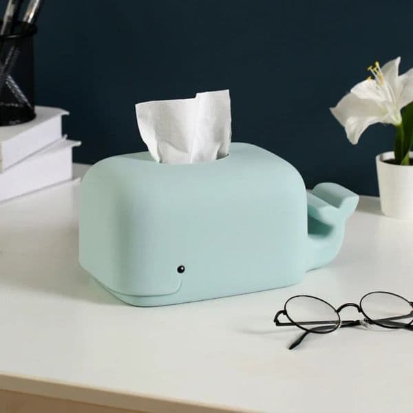 Smiling Whale Tissue Box Tail Phone Stand Soft Silicone Material Cute Cartoon Storage Home Office Decoration 240830