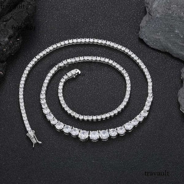 Hip Hop Sterling Sier Cuba VVS Moissanite Dia Tennis Chain Necklace Bracelet