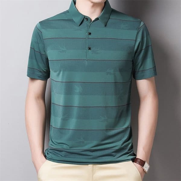 Men's Polos MLSHP Summer Short Sleeve Thin Polo Shirt Men Solid Color Business Casual Swallow Printed Men's Tops Korean Fashion Clothing 230316