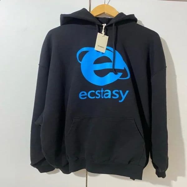 Street Clothing Y2k Hoodies Hip Hop Ecstasy Letter Graphic Printing Super Large Hoodie Sportswear Mens Zipper 240821 L260529
