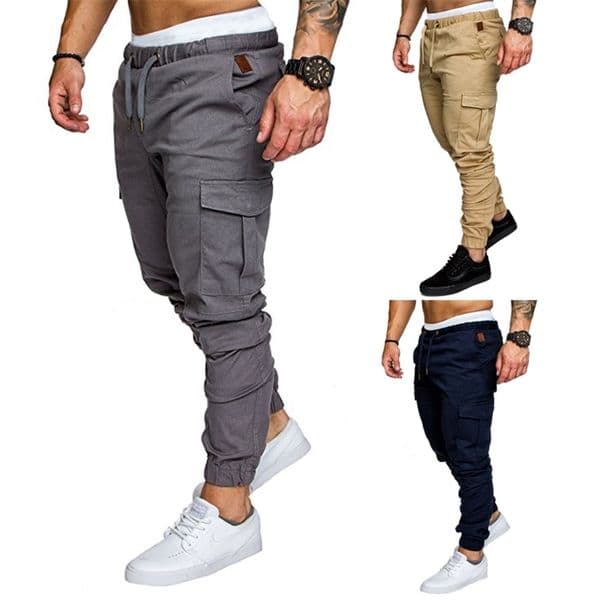 Men's Pants Fashion Casual Cargo Pants Casual Pants Multi Pocket Solid Trousers 230512
