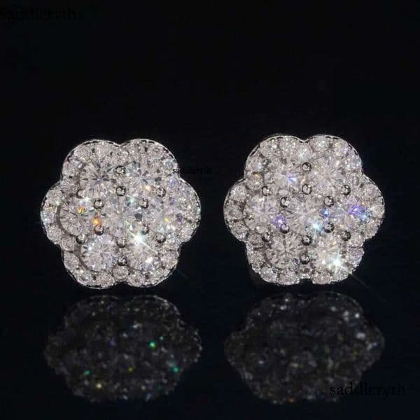 Elegant Dazzg Trendy wer 10MM Moissanite Dia Ear Studs For Men Women Hip Hop Jewelry Fine Earrings 10K Solid Gold 14