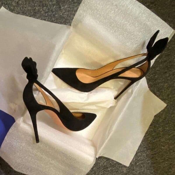 High Stiletto Heels Sexy Pointed Toe Black Female Spring And Autumn Suede Single Shoes Wholesale