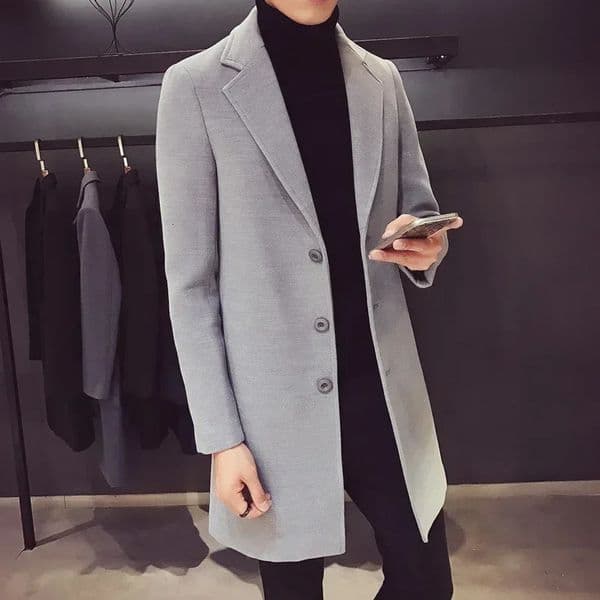 Mens Long Coat 2025 AutumnWinter Fashion Business Slim Fit Mens Long Coat High Quality Solid Color Casual Mens Clothing 250916Z