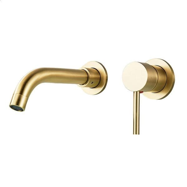 Modern brushed brass bathroom faucet single pole wall mounted nozzle embedded cold mixer sink 240830