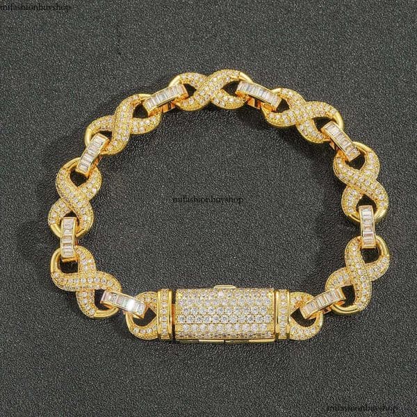 Hip Hop High Quality 8 Infinite Miami Cuban Chain Necklace Bracelets 5A Zircon Women Mens Jewelry Set aaa