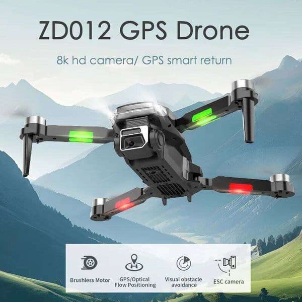 Zd012 GPS Drone Professional 8K HD Camera Brushless Motor RC Dron WIFI Height Setting Smart Return Quadcopter UAV For Beginners drones
