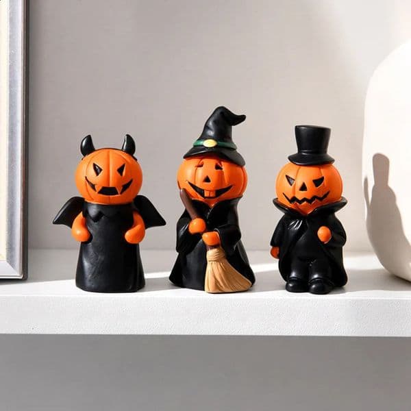Halloween Pumpkin Man Ghost Doll Resin Decoration Handmade Festival Party Po Scene Props Home Desktop Small Gifts 240830