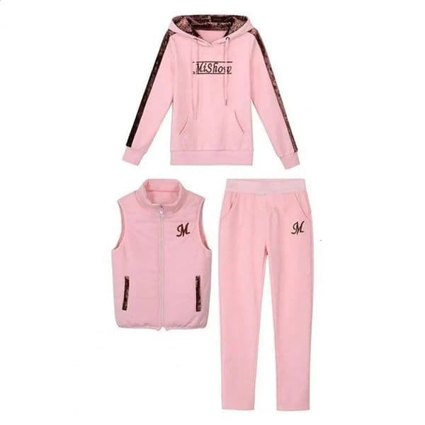 3Pcs/Set Fashion Straight Women Tracksuit Long Sleeve Autumn Winter Hooded Loose Fit Female Casual Tracksuit Coldproof 240810