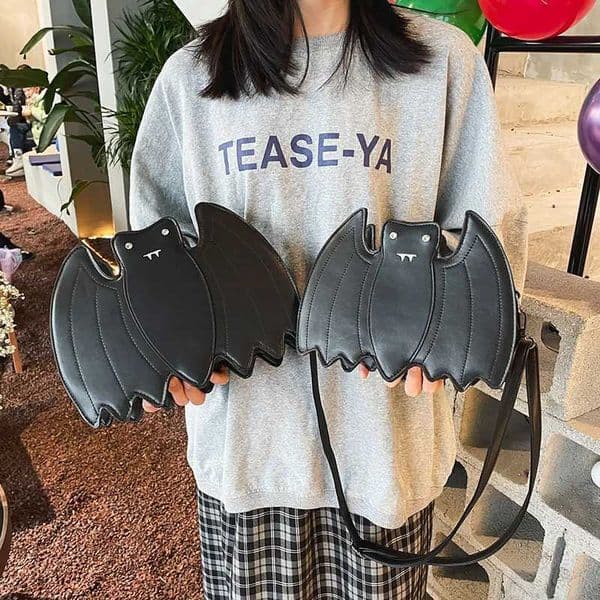 Pu Leather Bat Crossbody Bag for Women Funny Animal Pattern Shoulder Bag Gothic Animal Satchel Messenger Bags Z250925