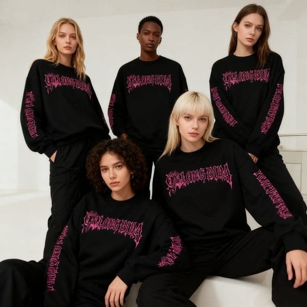 Men's cotton luxury brand round neck sweatshirt Harajuku retro simple fashion autumn and winter sportswear y2k couple