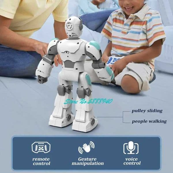 Gesture Sensing Electric Remote Control Robot Model 40CM Intelligent Voice Dialogue Programming DEMO Change Expression RC Robot X250925