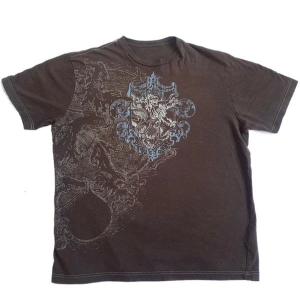Mall Goth Cyber Grunge 00s Retro Tee Emo Vintage Brown Y2K Graphic Print T-shirt Women Men Short Sleeve O Neck Tops Clothes 240703