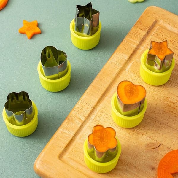 3pieceset star shaped vegetable cutter plastic handle portable stainless steel fruit kitchen small tool 240830