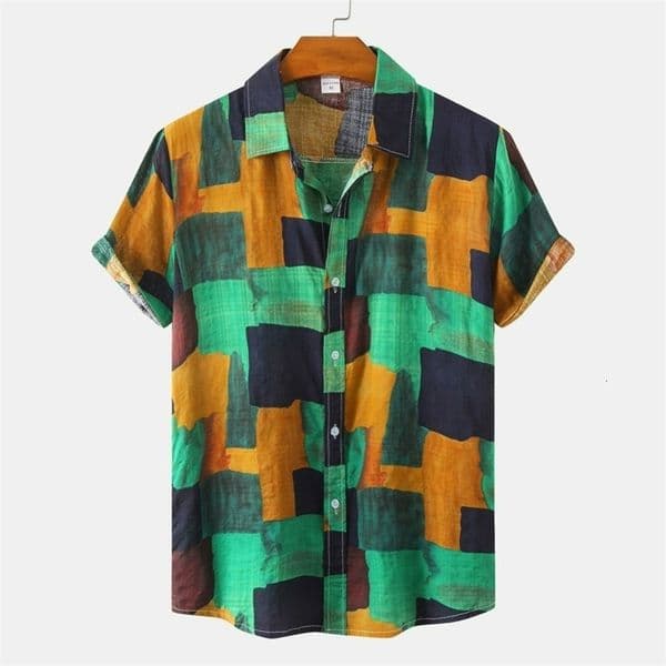 Men's Casual Shirts Camisas Para Hombre Summer Men's Beach Shirts Hawaiian Print Short Sleeve Floral Shirts Mens Clothing 230516