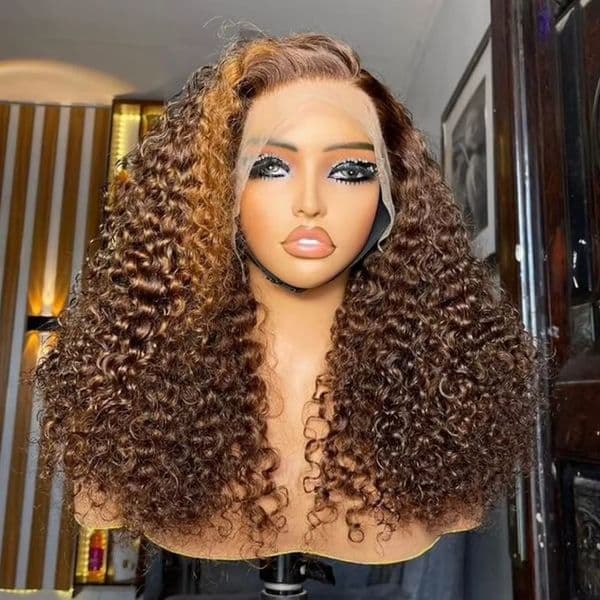 Short Bob Wig P4/27 Highlight Curly Preplucked 13x4 Hd Transparent Lace Front Human Hair Wigs Deep Wave Wigs Ready To Wear Daily Use