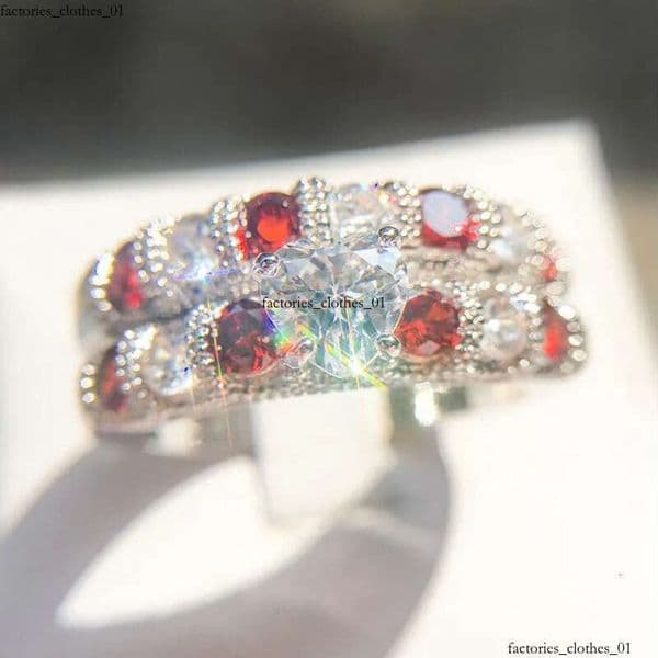 Drop Shipping High Quality Vintage Fashion Jewelry Sterling Sier Pear Cut Topaz&Ruby CZ Gemstones Women Wedding Bridal Heart Ring Set aaa