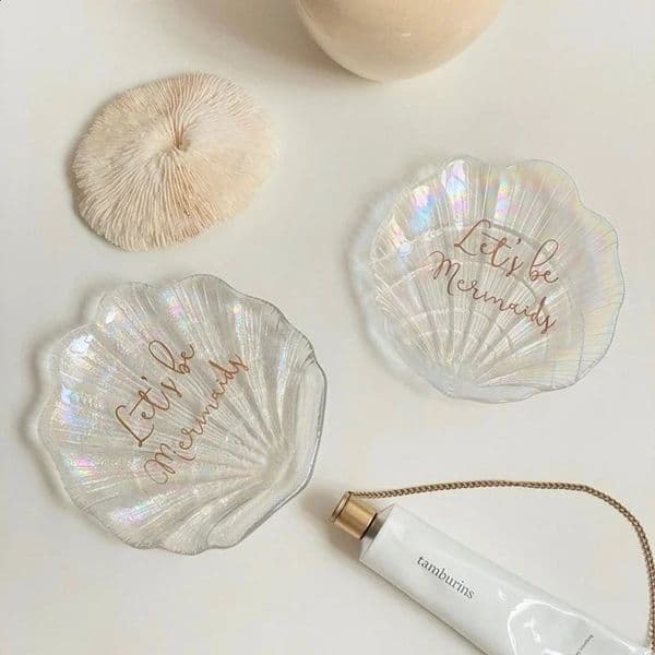 Colorful Shell Tray Tools DIY Handmade Jewelry Glass Display Pos Props Storage Board Palette Container 240919