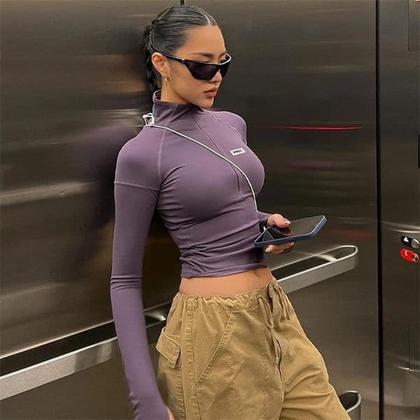 Lygens Causal Long Sleeve Zipper Slim Fit Shirt Daily Autumn Winter Streetwear Party Basic Fashion Tops Women Wholesale Clothes 240409