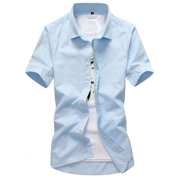 Men's Casual Shirts Candy Color Men Shirt Spring Summer Turn Down Collar Short Sleeves Casual Shirts Camisa Masculina Casual Business shirts 230322