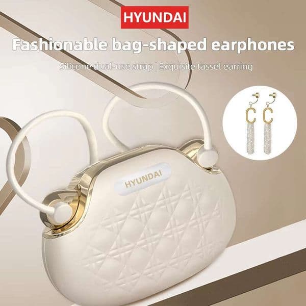 DHgargets HYUNDAI YX49 Fashion Earphones with Handbag-Style LED Light - Low Power Consumption, Travel Ready, Perfect Gift for Girlfriend