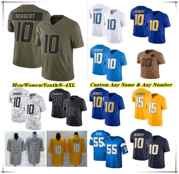 American Football Jersey ChargersS Justin Herbert Omarion Hampton Quentin Johnston Ladd McConkey Derwin James Jr. Daiyan Henley Khalil Mack Akheem Mesidor Lance