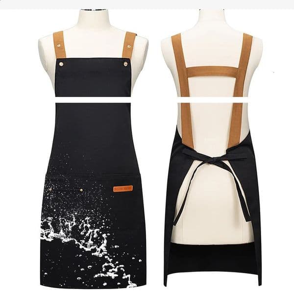 18 Fashion Mens and Womens Solid Color Pendant Neck Apron Kitchen Home Cooking Work Clothes Coffee Shop 240913