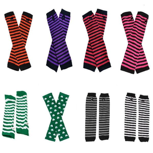 Fashion Long Glove Arm Cover Classic Black and White Striped Fingerless Cotton Wristband 250926BJ