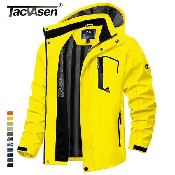 TACVASEN Spring Autumn Lightweight Jackets Mens Mesh Lined Waterproof Rain Jacket Outdoor Fishing Hiking Jacket Male Windbreaker 250923BJ