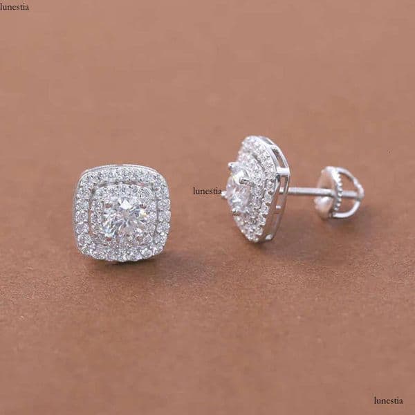 Fashion Fine Jewelry 5mm Round Dia S Sier GRA Moissanite Hip Hop Stud Earrings For Men Women aaa aaa