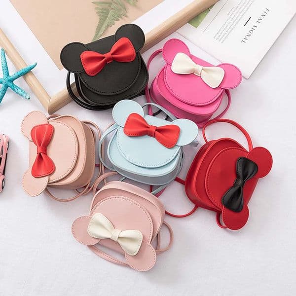 Girl Coin Purse Handbag Children Wallet Small Coin Box Bag Cute Mouse Bow Kid Money Bag Baby Rabbit Shoulder Bag Purse 250922BJ