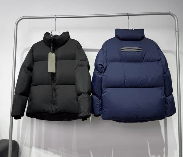 Men's Down & Parkas Designer Classic Three Grid Puff Men's and Women's Short Jacket Coat