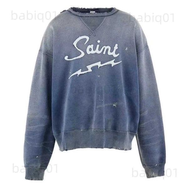 Washed Saint 25SS CRWN SWEAT Sweatshirts Men Women Crewneck High Quty Lightning Embroidery Hoodie T250926