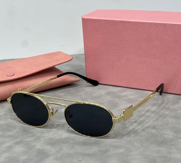 quality Mu designer cute womens high sunglasses oval sun retro metal small round sunglass new product prescription glasses