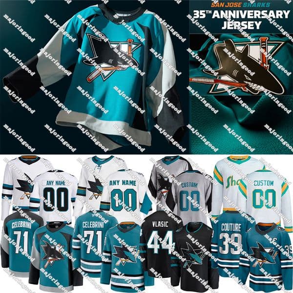 #71 Macklin Celebrini sj hockey jersey sharks jersey 35th ANNIVERSARY JERSEY #75 Ryan Reaves Michael Misa Georgiev Couture Patrick Marleau Ferraro William jerseys
