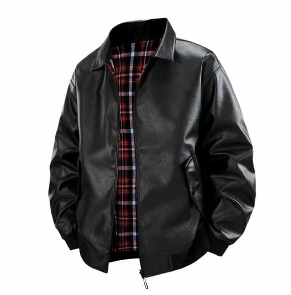 brand leather jackets for men long sleeve plaid Reversible designer jacket coat Men's Clothing for autumn coats