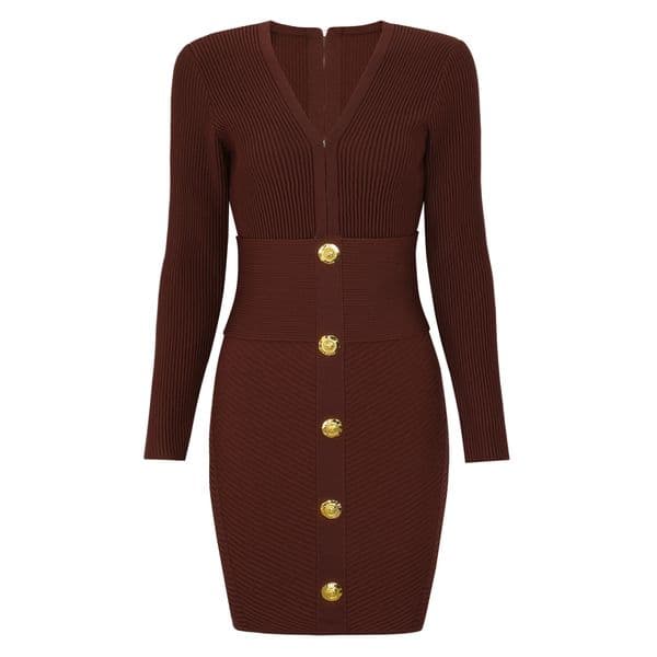 XxXL 2025 Autumn New long-sleeved waist-crossing slim hip-pack knitted dress with simple and atmospheric skirt