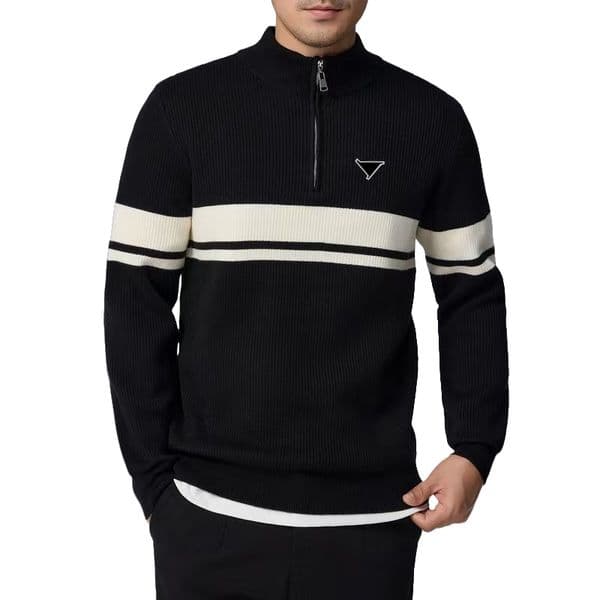 Men's pullover sweater, men's designer sweater, knitted sweater, pullover sweater, winter coat, letter embroidery, winter sweater, zipper, men's cardigan sweater