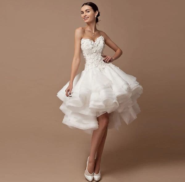 New Arrival Short Wedding Dress for Bride 2026 Sweetheart 3D Flowers Appliques Sleeveless A-line Tiered Ruched Bridal Formal Party Gowns Vestidos De Novia