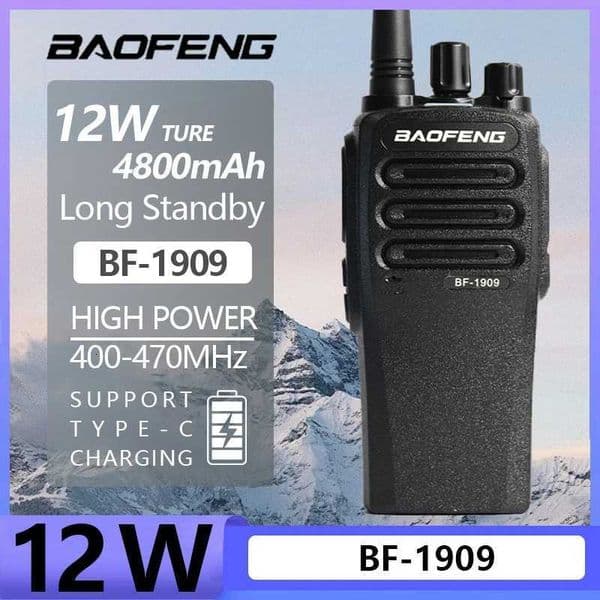 BaoFeng BF1909 Walkie Talkie 12W High Power Professional Penetrating Radio ports Type C Charge Long Range Powerful PortableXJ250928